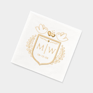 Oiseaux de l'amour Couronne de coeur 2 Monogramme