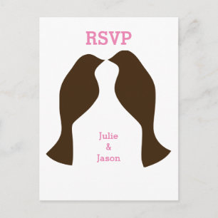 Oiseaux de l'amour marron - Carte postale RSVP