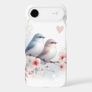 Oiseaux de l'amour romantique Branche de fleurs de
