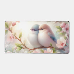 Oiseaux de l'amour romantiques Branche de fleurs d