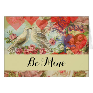 Oiseaux de l'amour Vintage Antique Cœur