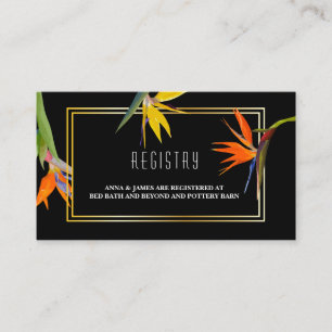 Oiseaux de paradis Floral Mariage Registre Cartes