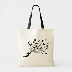 Oiseaux de vol sur le sac amical d'Eco de ficelles