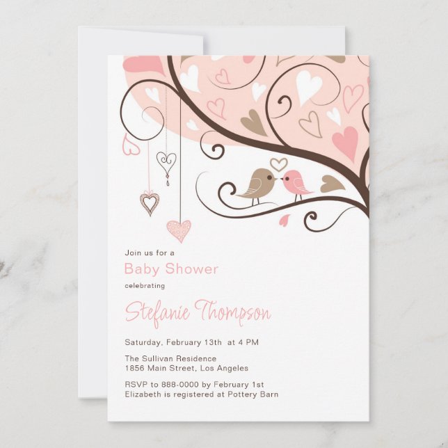 Oiseaux de Whimsical C'est une Invitation de Baby  (Devant)