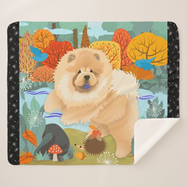 OISEAUX DU BONHEUR Chow sherpa couverture (Devant (Horizontal))