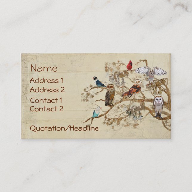 OISEAUX du MÊME carte de visite de BRANCHE de (Devant)