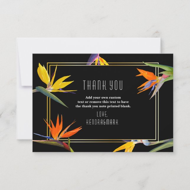 Oiseaux du paradis, cartes florales de Merci (Devant)