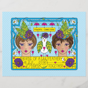 Oiseaux D'Une Feuille Papier Plat Feather_Flat 11"