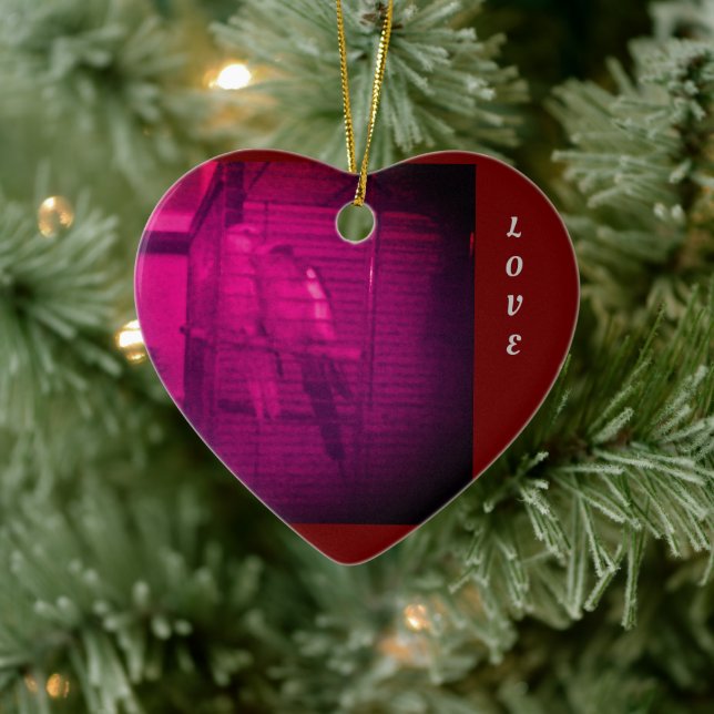 Oiseaux en amour Noël Ornement de coeur (Arbre)