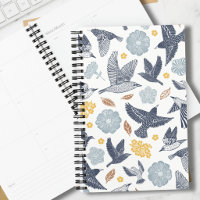 Oiseaux et Fleurs Dessinés à la Main Hebdomadaire