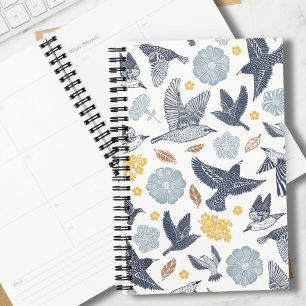 Oiseaux et Fleurs Dessinés à la Main Hebdomadaire