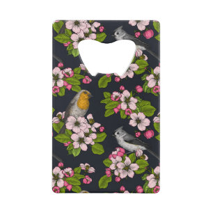 Oiseaux et fleurs en noir