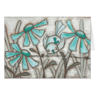 Oiseaux et fleurs/Laguna Bleu - Blanc à l'intérieu