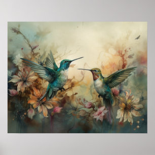Oiseaux Et Fleurs Oiseaux Imprimer Poster