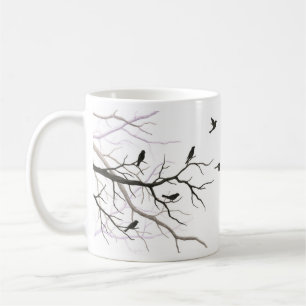 Oiseaux et tasse de branches