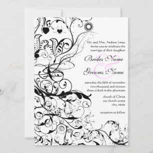 Oiseaux et tourbillons Invitations de mariage