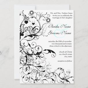 Oiseaux et tourbillons Invitations de mariage
