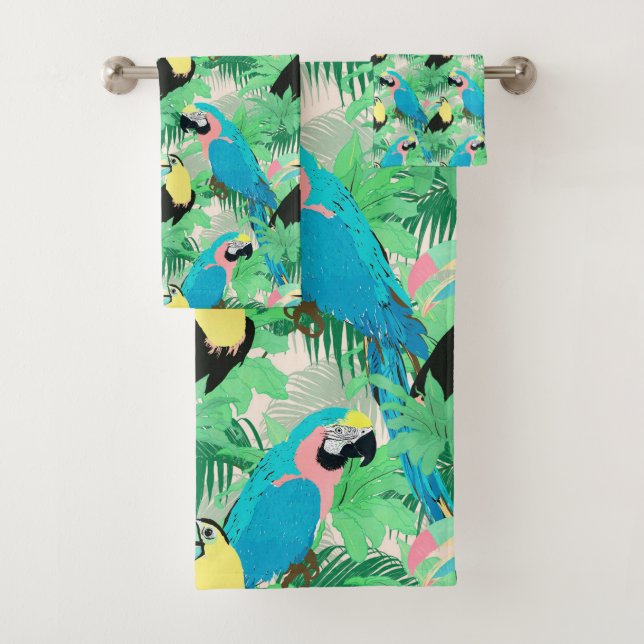 Oiseaux exotiques modernes et feuillage Design tro (En situation)