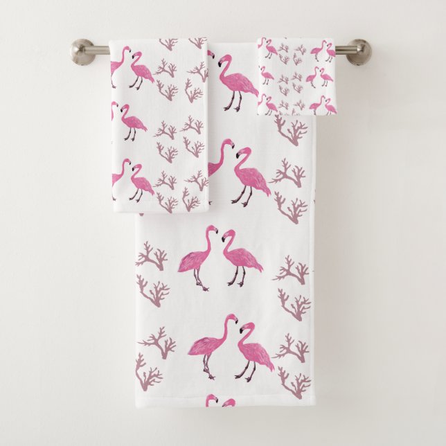 Oiseaux Flamants roses roses (En situation)
