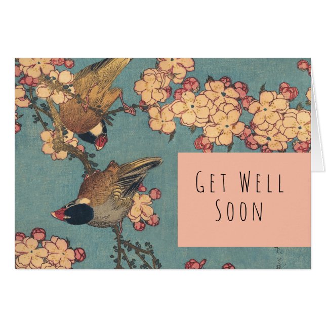 Oiseaux Fleurs Hokusai Art Japonais (Devant horizontal)