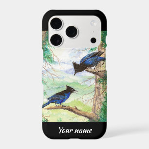 Oiseaux Geai Stellaire Peinture Aquarelle Personna