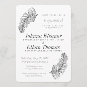 Oiseaux gris d'une plume Invitations de mariage