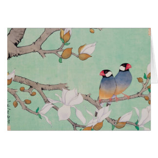 Oiseaux jumeaux dans les branches