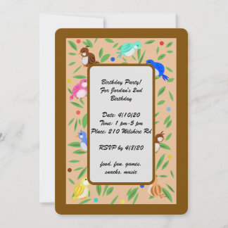 Oiseaux Motifs Invitations d'anniversaire