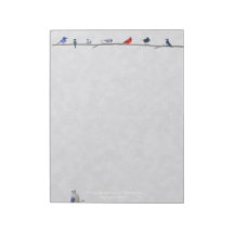 Oiseaux neigeux d'hiver : papier du bloc-notes