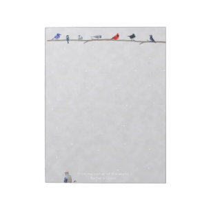 Oiseaux neigeux d'hiver : papier du bloc-notes