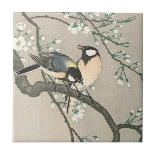 Oiseaux orientaux sur carreaux en céramique (Devant)