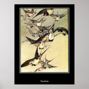 Oiseaux Poster vintage japonais