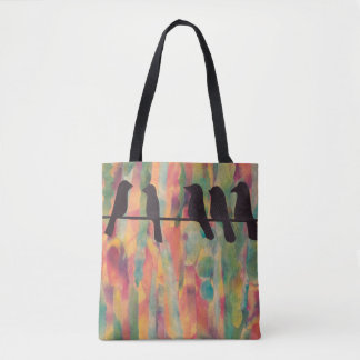 Oiseaux Silhouette Sac fourre-tout coloré