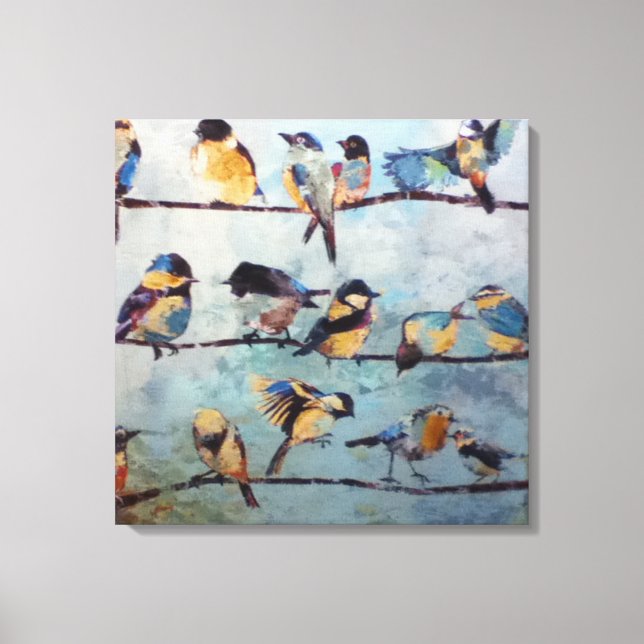 Oiseaux sur toile de fil Imprimer (Recto)