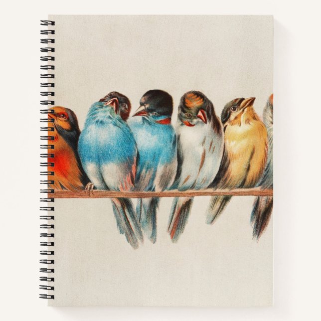 Oiseaux sur un Carnet de perches (Devant)