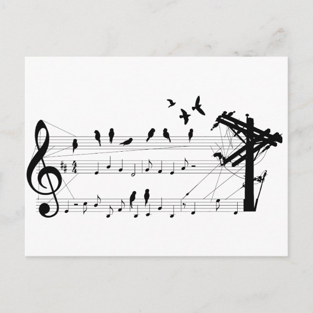 Oiseaux sur une carte postale Score (Devant)
