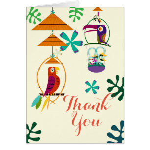 Oiseaux Tiki Art Rétro Vintage Merci