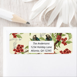 Oiseaux Turquoises vintages Bourgogne Arbres print