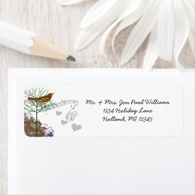Oiseaux vintages Arbre vert musical (En situation)