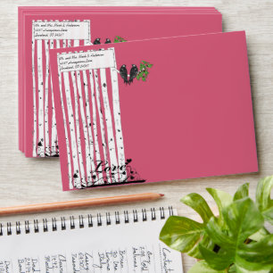 Oiseaux Vintages roses Aimer Enveloppes Mariages