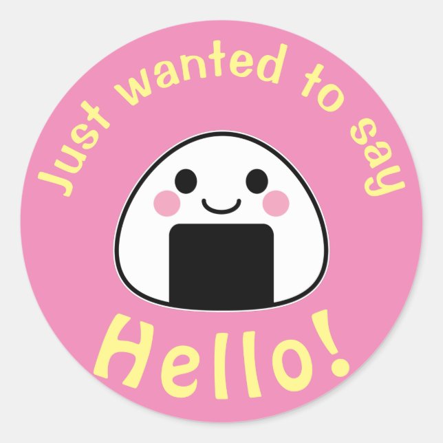 oishii onigiri - Kawaii Onigiri Rice Ball Classic Round Sticker (Front)
