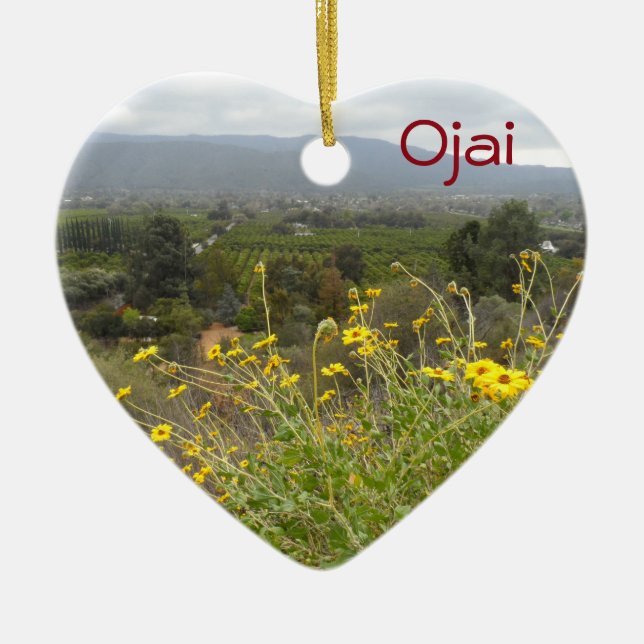 Ojai, California Ceramic Ornament (Front)