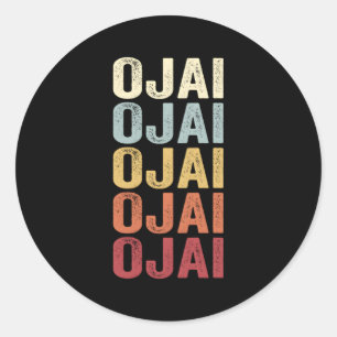 Ojai California Ojai Ca Text Classic Round Sticker