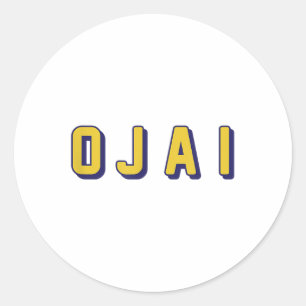 Ojai California On Darks _compressed  Classic Round Sticker