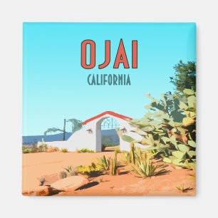Ojai California Succulent Cactus Vintage Magnet