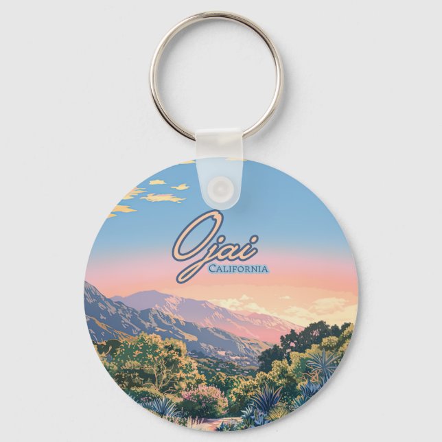 Ojai California Topa Topa Mountains Landscape Keychain (Front)