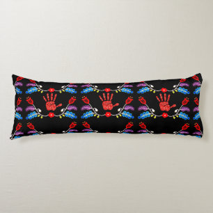 Ojibwe Floral Motif MMIW Black Body Pillow