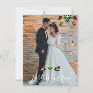 Ojibwe Floral Strawberry Black Thank You Wedding Invitation