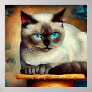 Ojos Azules Cat Poster