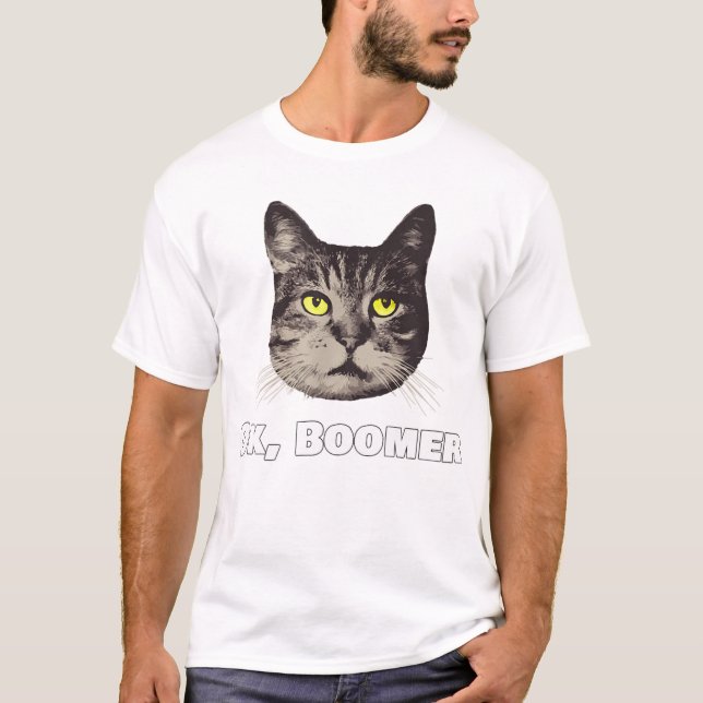 Ok Boomer Cat Shirt  Millennial Cat Gift Oka (Front)